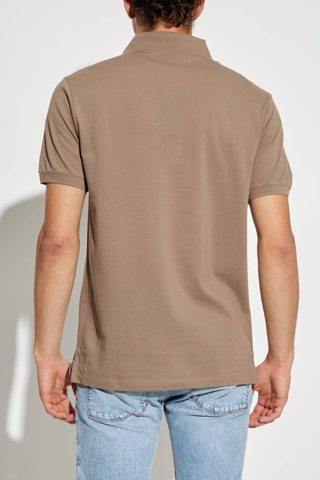 Brown Polo shirt with logo patch Emporio Armani - Vitkac GB